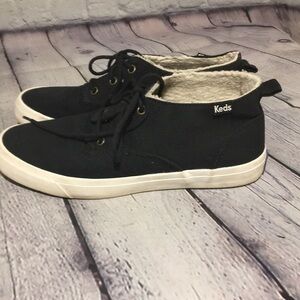 Keds mid tops black lace up sneakers Sz 6.5